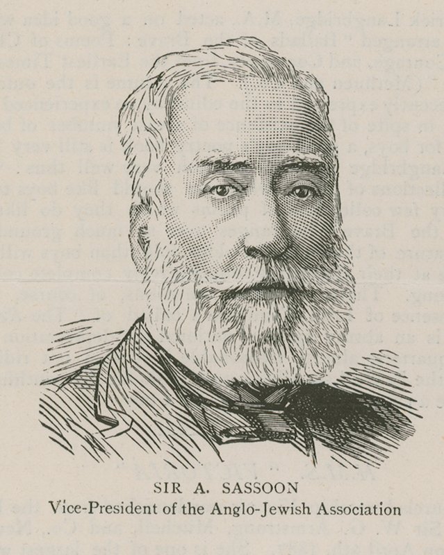 Sir A Sassoon, vicepresident för Anglo-Judiska föreningen av English School