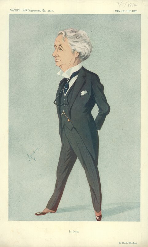 Sir Charles Wyndham, 7 januari 1914, tecknad serie Vanity Fair av English School