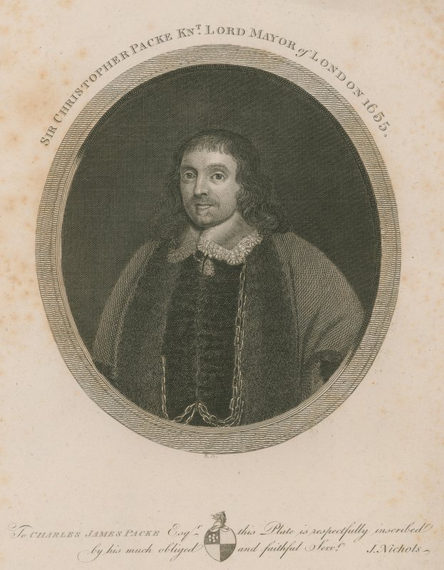 Sir Christopher Packe, borgmästare i London, 1655 av English School