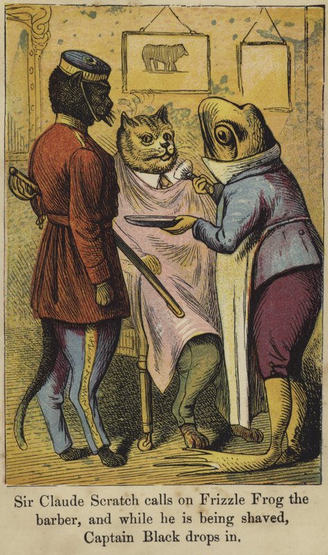 Sir Claude Scratch kallar på frisören Frizzle Frog av English School