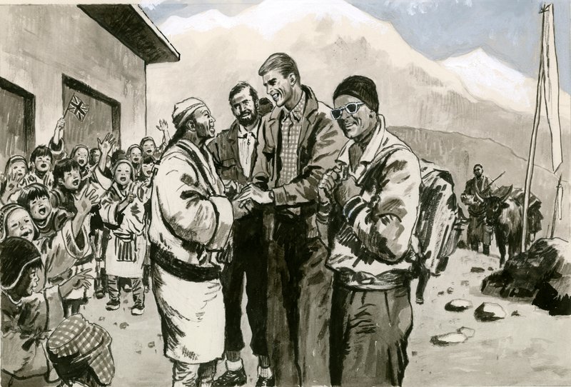 Sir Edmund Hillary återvänder till Himalaya av English School