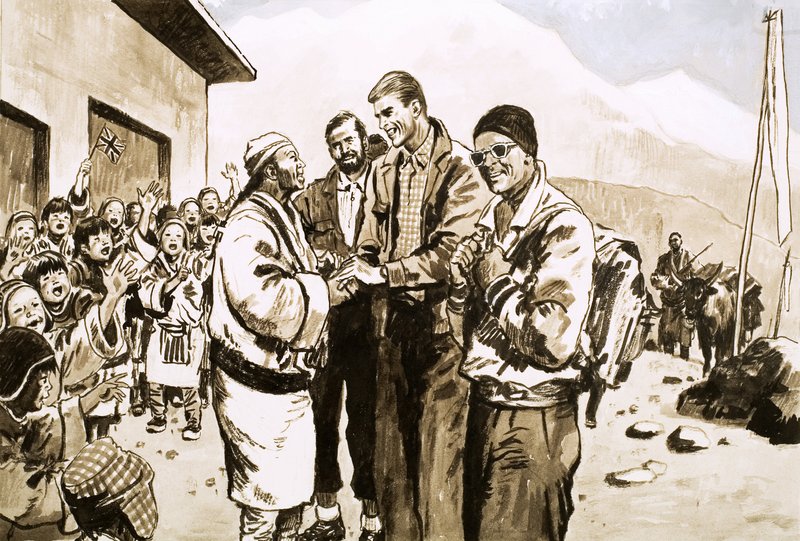 Sir Edmund Hillary återbesöker Nepal 1963 av English School