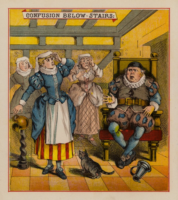 Sir Francis Drake och hans troll (färg litho) av English School
