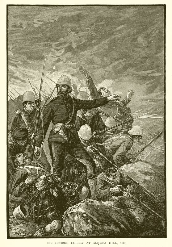 Sir George Colley vid Majuba Hill, 1881 av English School