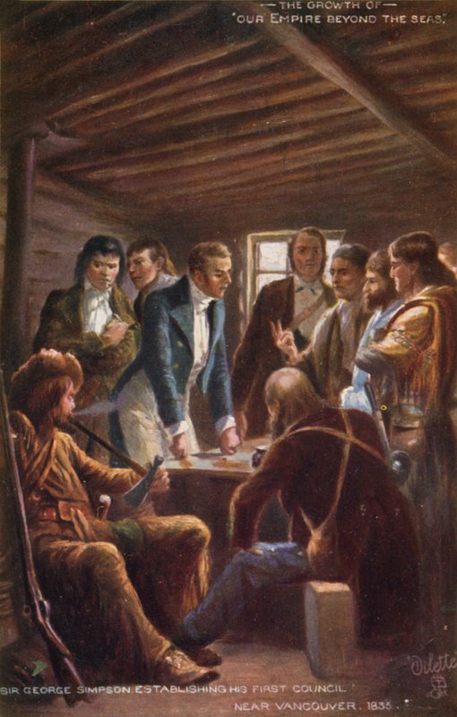 Sir George Simpson etablerade sitt första råd nära Vancouver, 1835 av English School