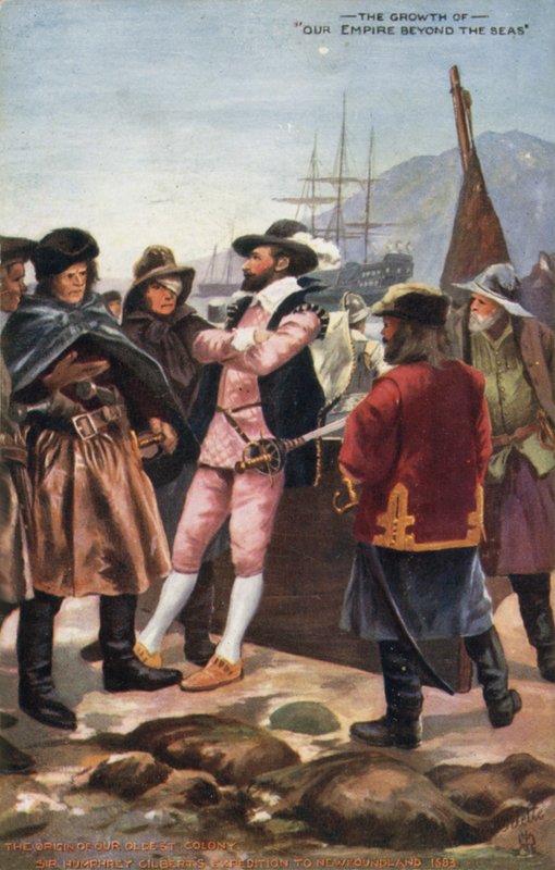 Sir Humphrey Gilberts expedition till Newfoundland, 1583 av English School