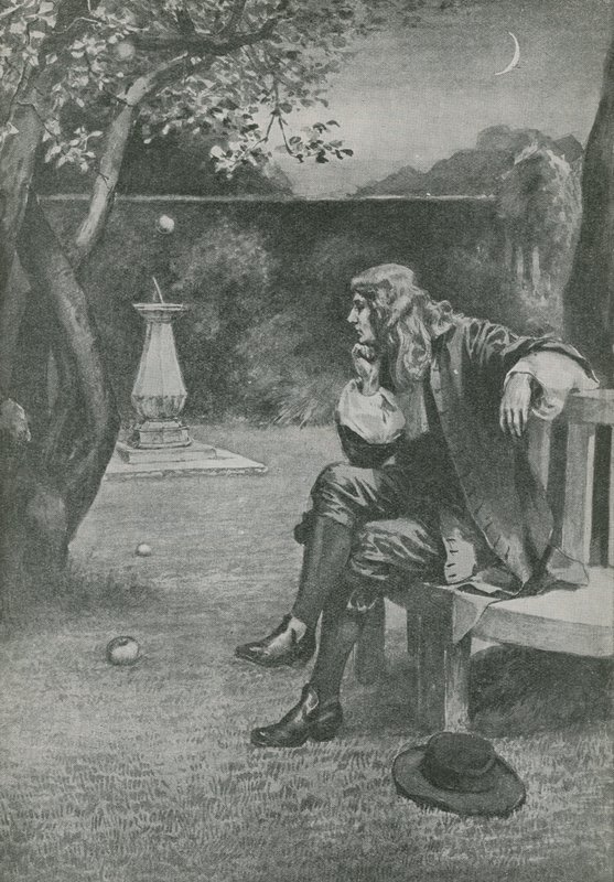 Sir Isaac Newton ser ett äpple falla av English School