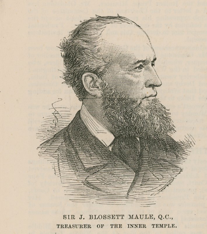 Sir J Blossett Maule, kassör för det inre templet av English School