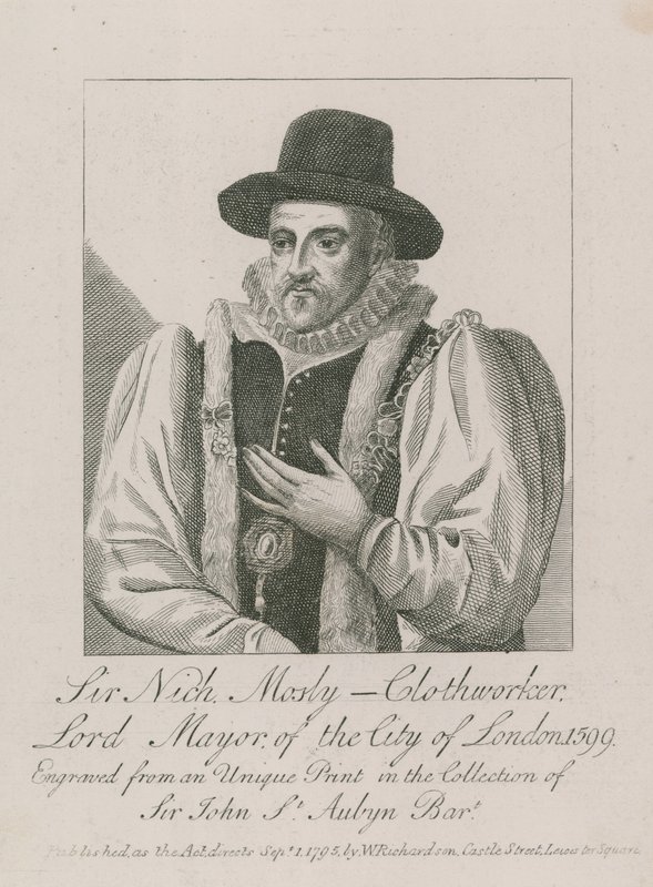 Sir Nicholas Mosley, klädmakare, borgmästare i London, 1599 av English School