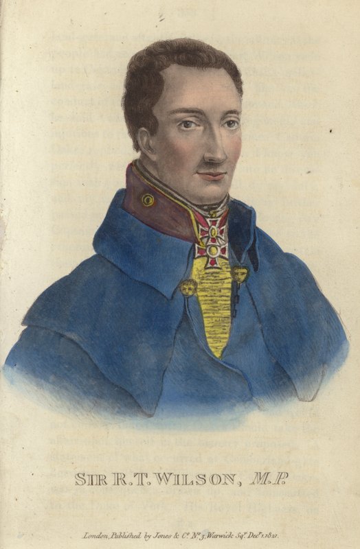 Sir Robert Thomas Wilson, brittisk soldat och politiker (färgad gravyr) av English School