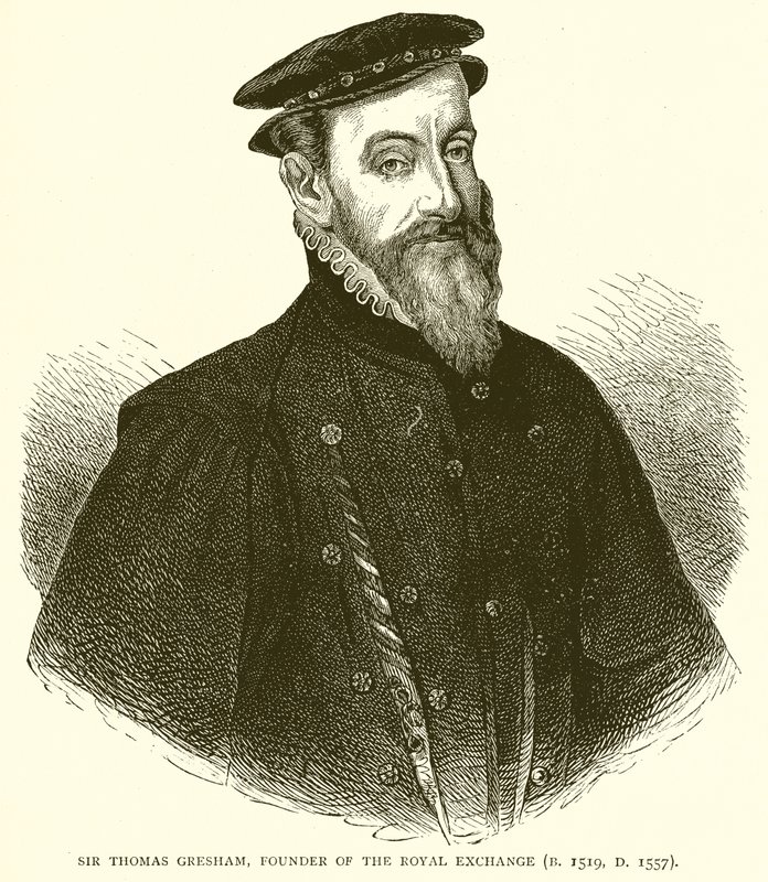 Sir Thomas Gresham, grundare av Royal Exchange (f. 1519, D. 1557) av English School