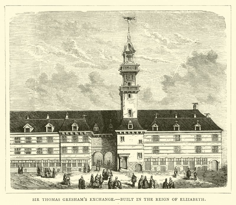 Sir Thomas Greshams Exchange, byggd under Elizabeths regeringstid av English School