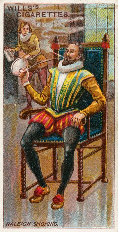 Sir Walter Raleigh röker av English School