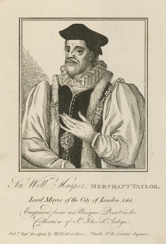 Sir William Harper, köpman Taylor, borgmästare i London av English School