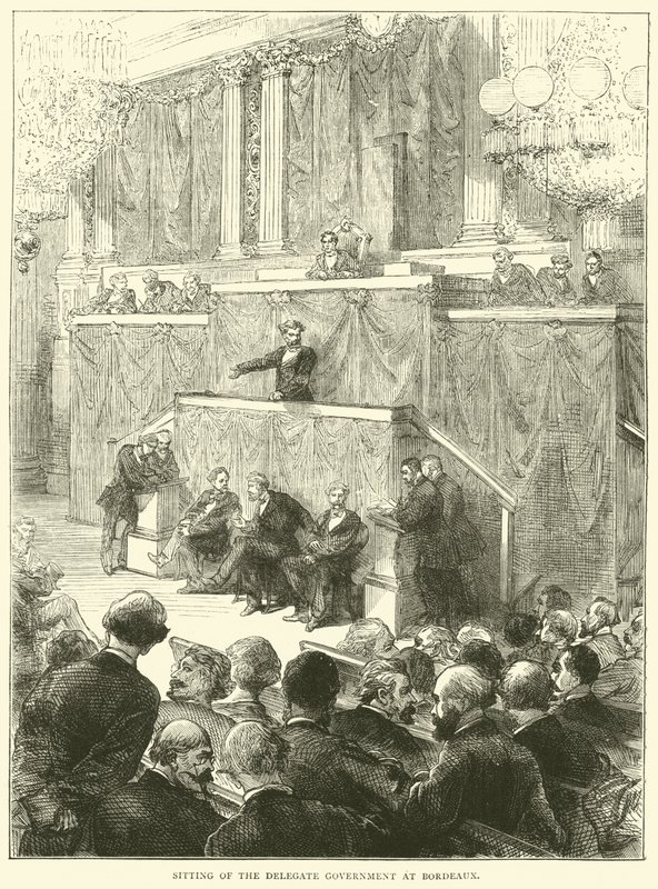 Sammanträde av delegatregeringen i Bordeaux, december 1870 av English School