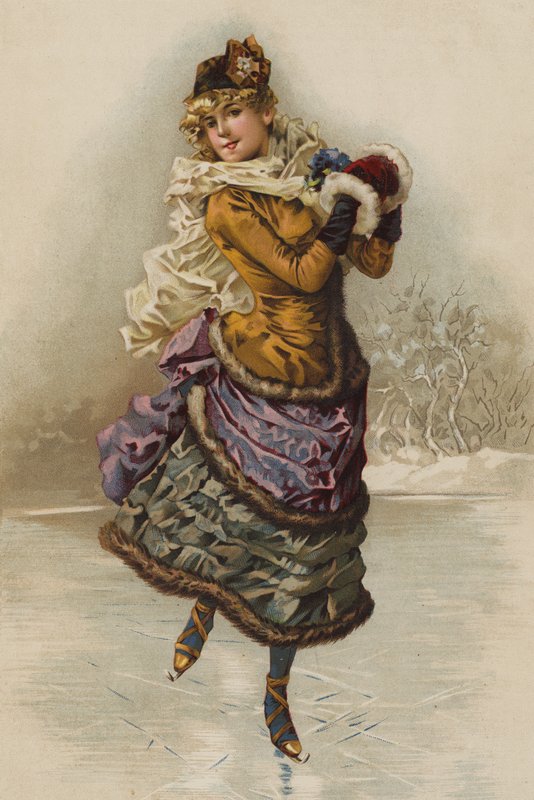 Skridskoåkning (chromolitho) av English School
