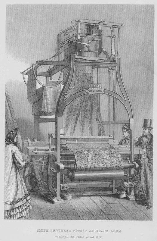 Smith Brothers Patent Jacquard Loom, prismedalj 1862 av English School