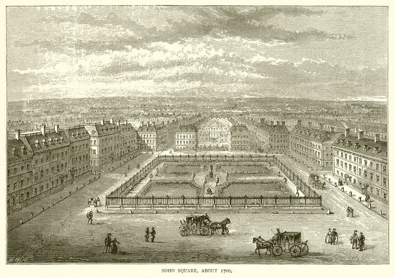 Soho Square, omkring 1700 av English School