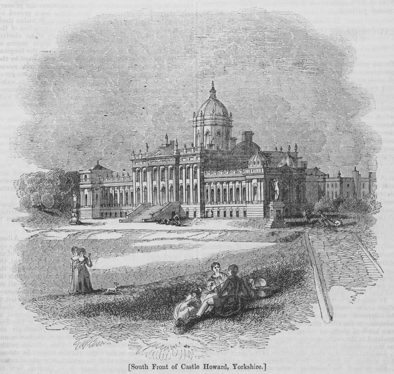 Södra framsidan av Castle Howard, Yorkshire (gravyr) av English School