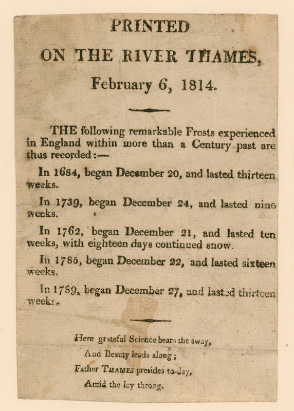 Souvenir från Frostmässan 1814 av English School