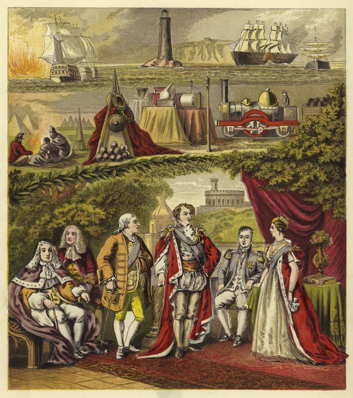 Suveräner av huset Hannover; King George I, King George II, King George III, King George IV, King William IV, Queen Victoria av English School