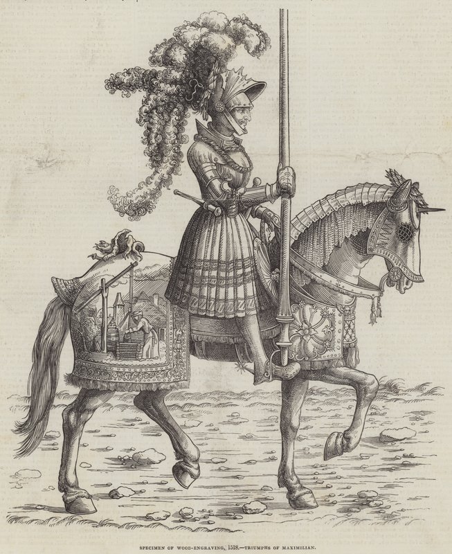 Exemplar av trägravyr, 1518, Maximilians triumfer av English School