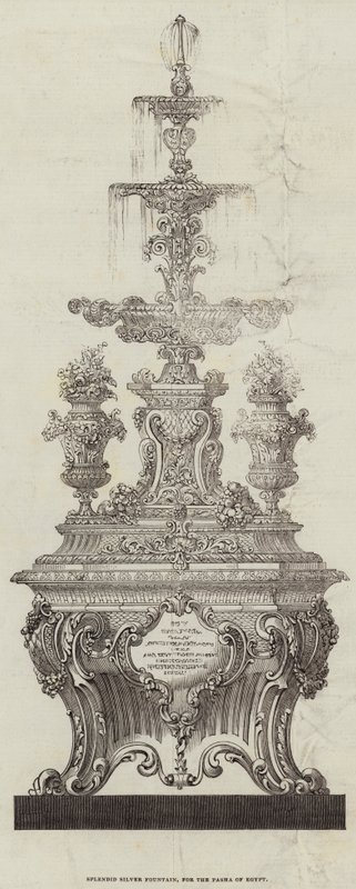 Splendid Silver Fountain, för Pasha i Egypten (gravyr) av English School
