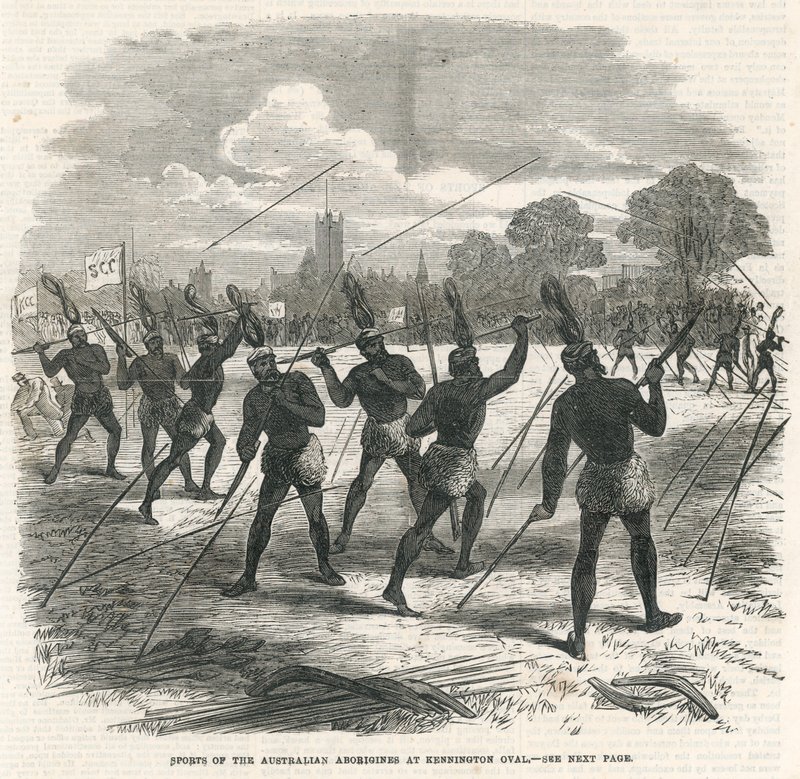 De australiensiska aboriginernas sporter på Kennington Oval av English School