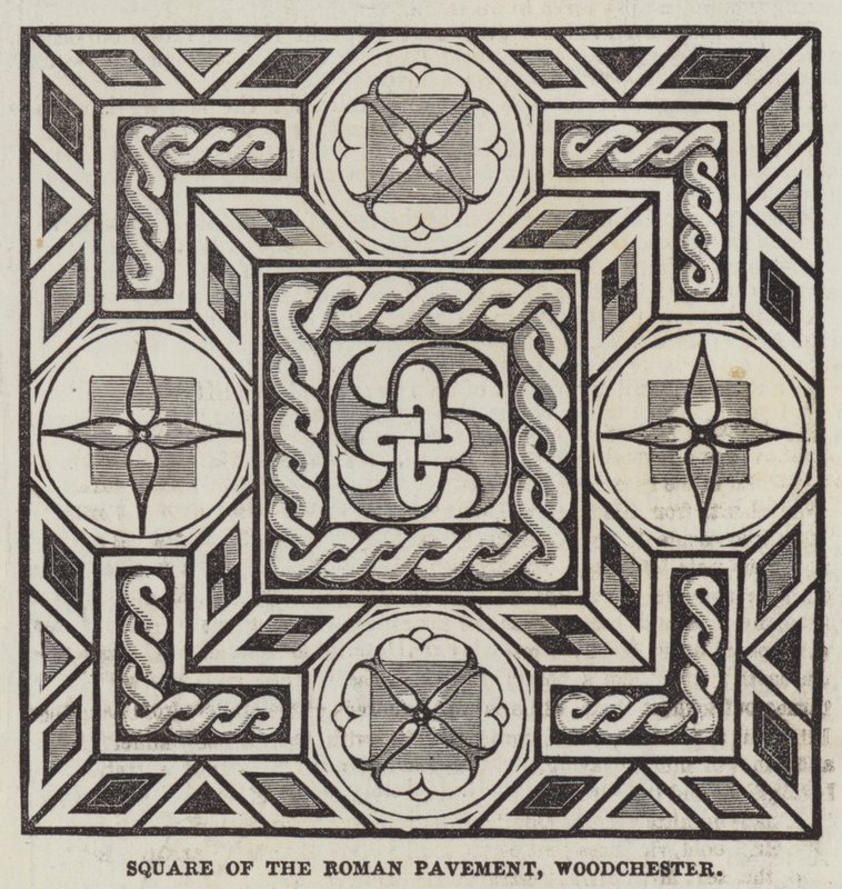 Square of the Roman Pavement, Woodchester (gravyr) av English School