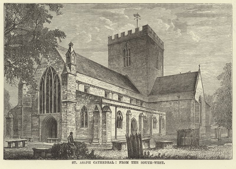St Asaph Cathedral, från sydväst av English School