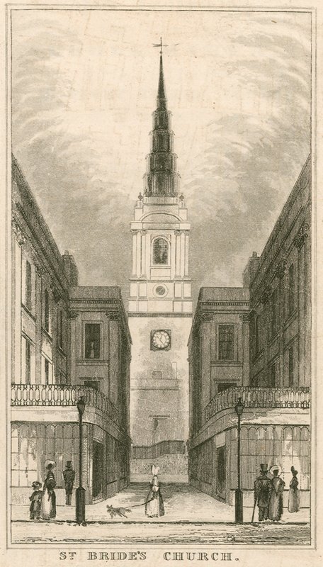 St Brides Church, Fleet Street, London av English School