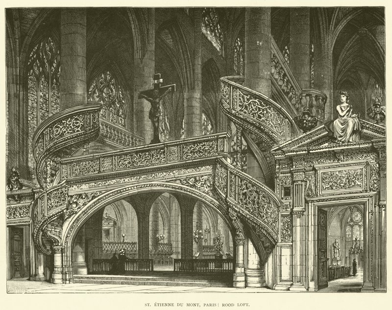 St Etienne du Mont, Paris, Rood Loft (gravyr) av English School