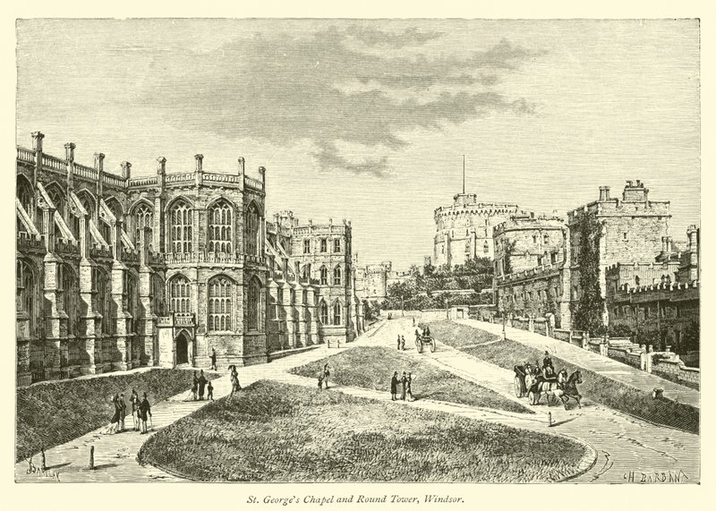 St Georges kapell och runda tornet, Windsor av English School