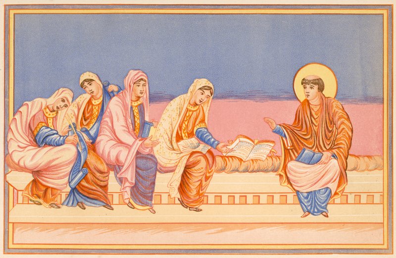 St Hieronymus läser för Eusachia och Paula av English School