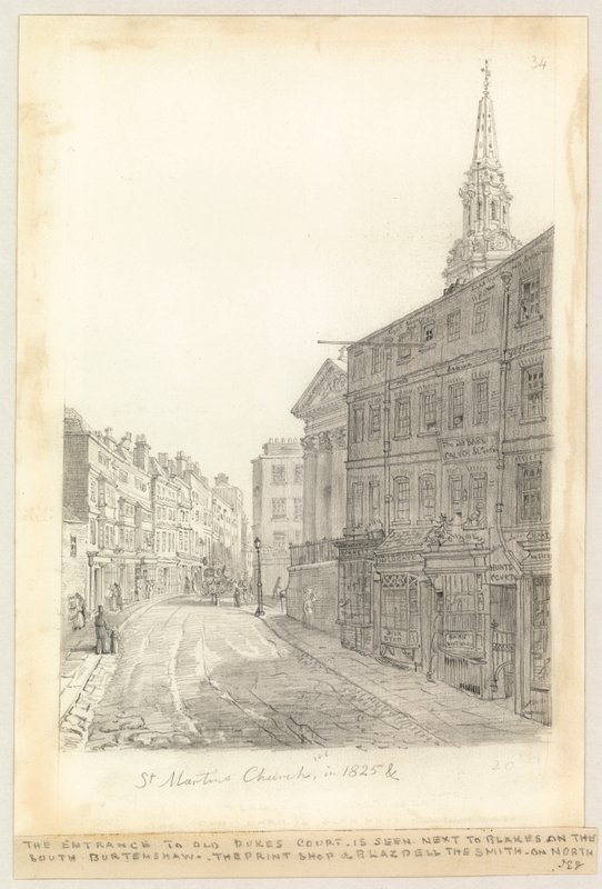 St Martins kyrka 1825 av English School