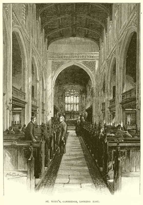 St. Marys, Cambridge, blickar österut av English School
