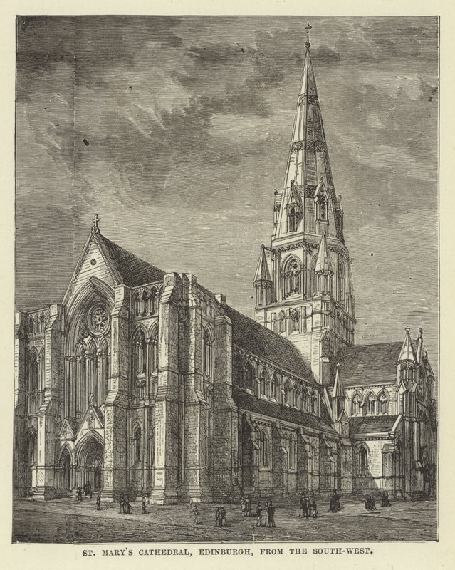 St Marys Cathedral, Edinburgh, från sydväst av English School
