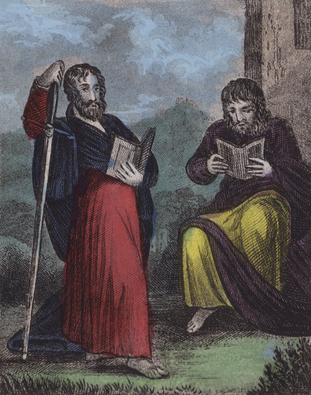 St Paul, Timothy (färgad gravyr) av English School