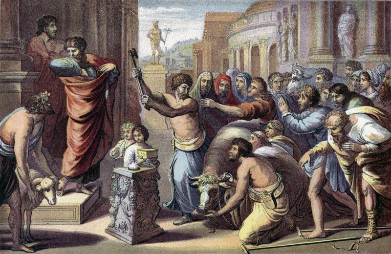 St Paul och St Barnabas i Lystra av English School