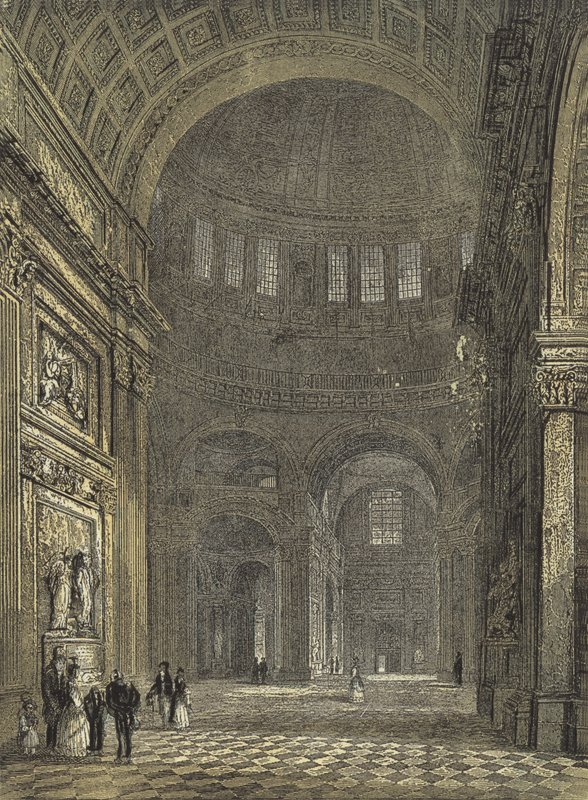St Pauls Cathedral, insidan av kupolen, med utsikt mot norra tvärskeppet av English School