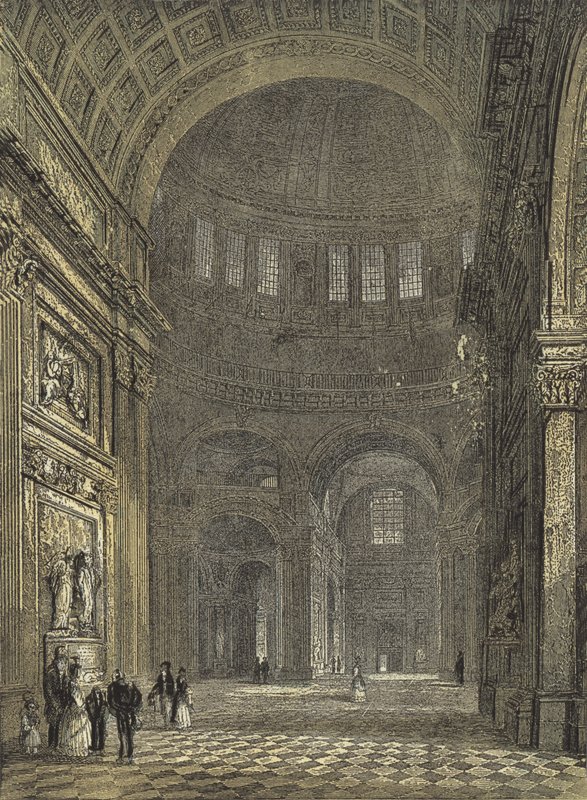 St Pauls Cathedral, insidan av kupolen, med utsikt mot norra tvärskeppet av English School