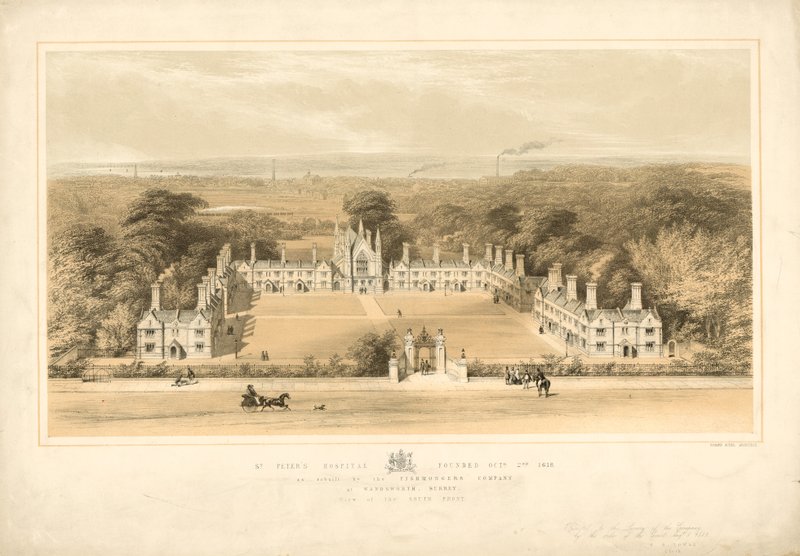 St Peters Hospital grundades 2 oktober 1618, som återuppbyggt av Fishmongers Company i Wandsworth, Surrey av English School