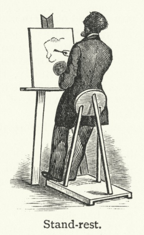 Stativstöd (gravyr) av English School