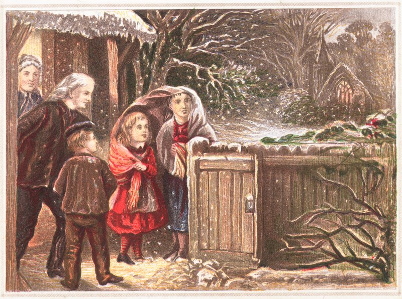 Börjar snöa, julkort av English School
