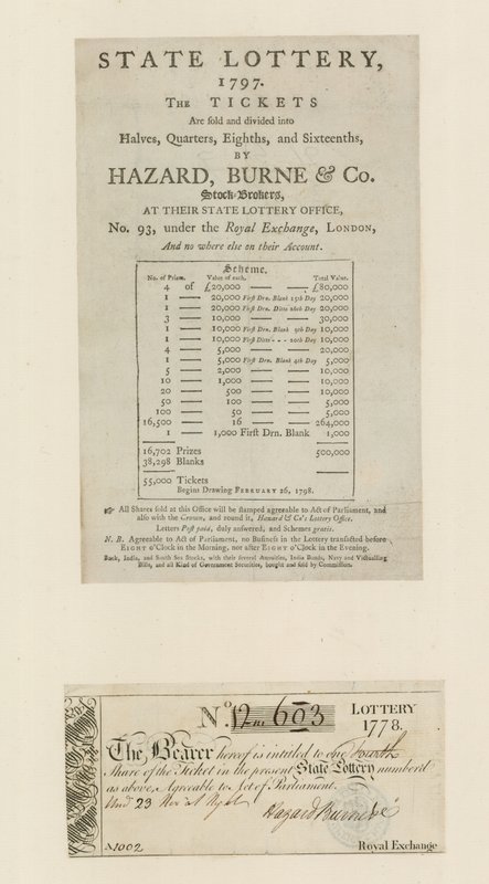 Statens lotteri, 1797 av English School