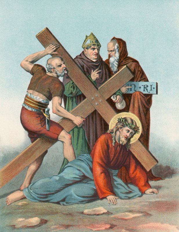 Station IX Jesus faller under korset tredje gången av English School