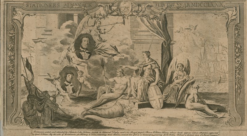 Almanack för brevpapper för år 1780 av English School