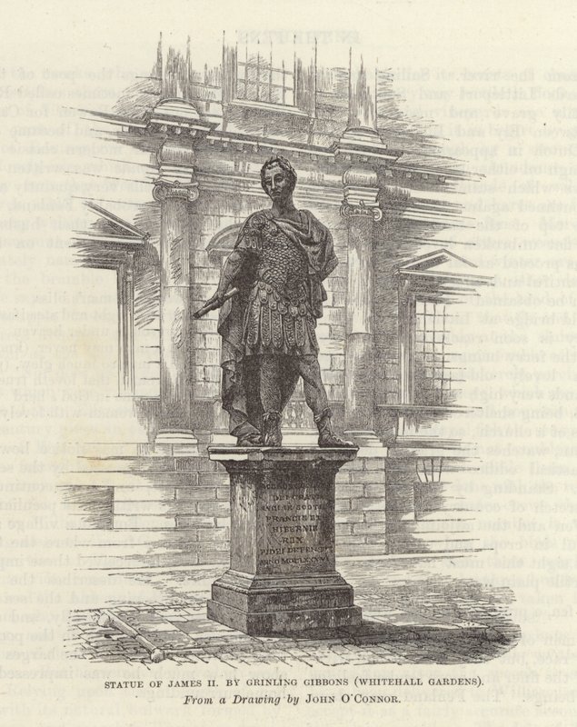 Staty av James II av Grinling Gibbons av English School