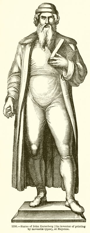 Staty av John Gutenberg av English School