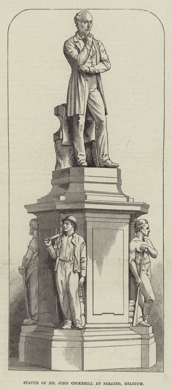 Staty av Mr John Cockerill i Seraing, Belgien (gravyr) av English School